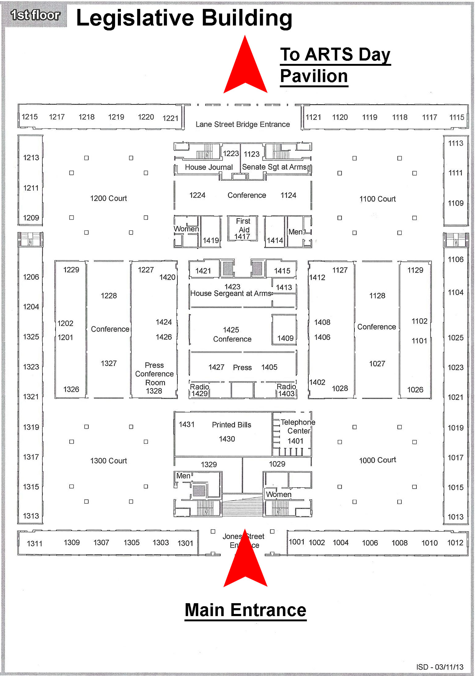 Map of Legislative Building First Floor